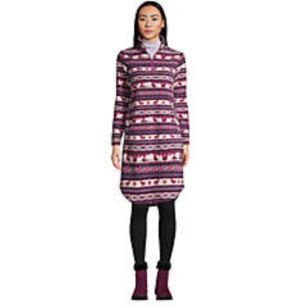 NWT Petite Long Sleeve Fleece Quarter Zip Dress